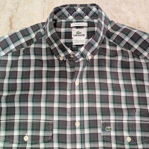 Lacoste Men's Green Plaid Shirt